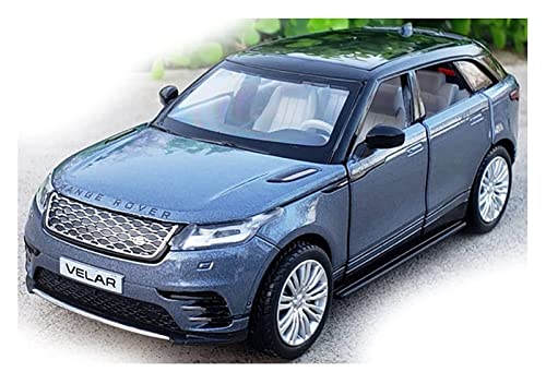 Coches Coleccion 1:32 Diecast Alloy Metal SUV Car Model Collection Offroad Vehicle Model Sound Light Toys para Range Rover Velar Regalo (Color : Gris, Size : B)