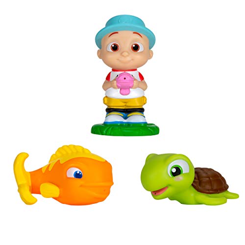 CoComelon CMW0030 Bath Fun Friends JJ, Fish & Turtle Bath Toy para niños a Partir de 18 Meses