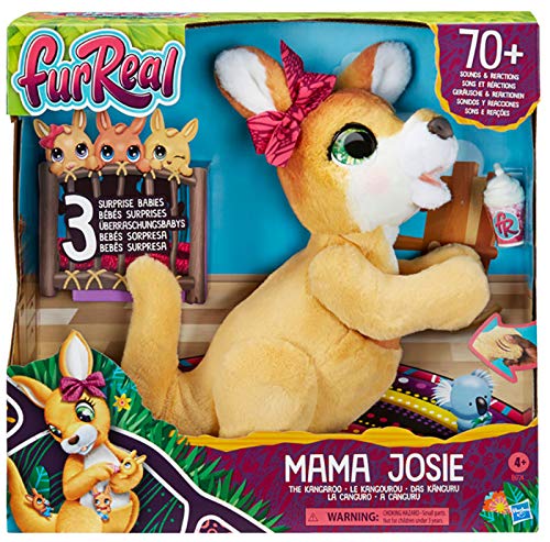 COLECTOR - Juguete interactivo para animales de compañía Furreal Mama Josie Le Kangourou con 3 Joeys – Un niño y una sorpresa ¡Más de 70 Sons!