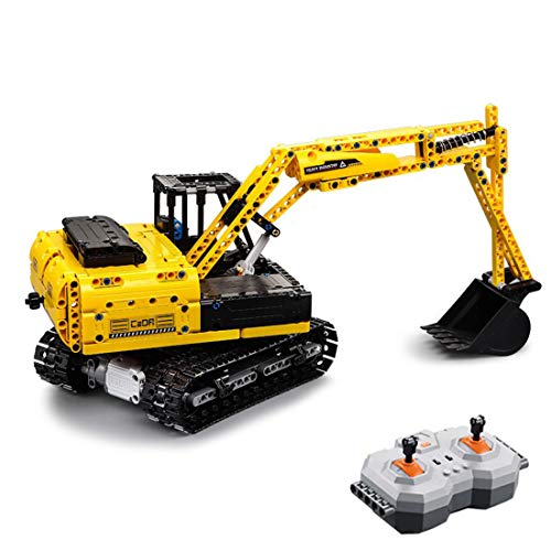 ColiCor Technic - Juego de bloques de construcción para excavadora (544 unidades, 2,4 G, 4 canales, control remoto, con 2 motores, compatible con Lego Technic)