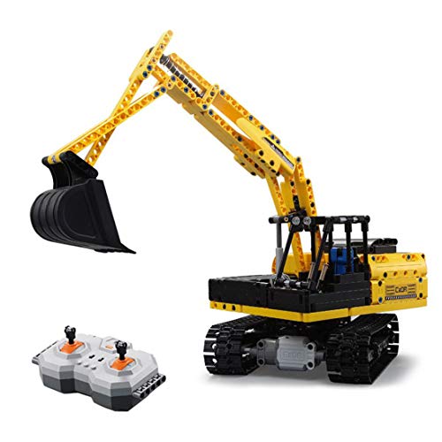 ColiCor Technic - Juego de bloques de construcción para excavadora (544 unidades, 2,4 G, 4 canales, control remoto, con 2 motores, compatible con Lego Technic)