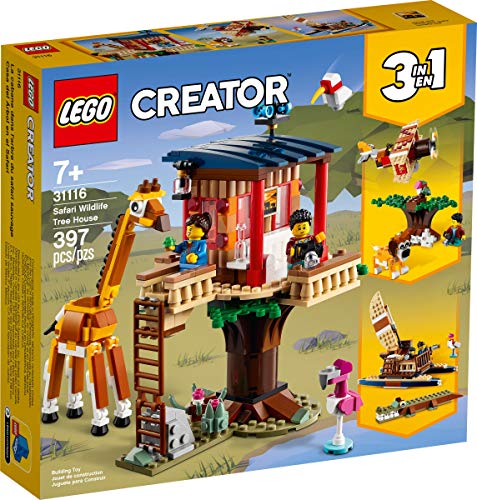 Collectix Lego Set Creator 31116 Safari 3 en 1 - Casa de árbol de safari y cuaderno Explorer n.º 10 (aceracercos, conocimientos), incluye bolsa de plástico con energía eólica 11952