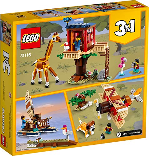 Collectix Lego Set Creator 31116 Safari 3 en 1 - Casa de árbol de safari y cuaderno Explorer n.º 10 (aceracercos, conocimientos), incluye bolsa de plástico con energía eólica 11952