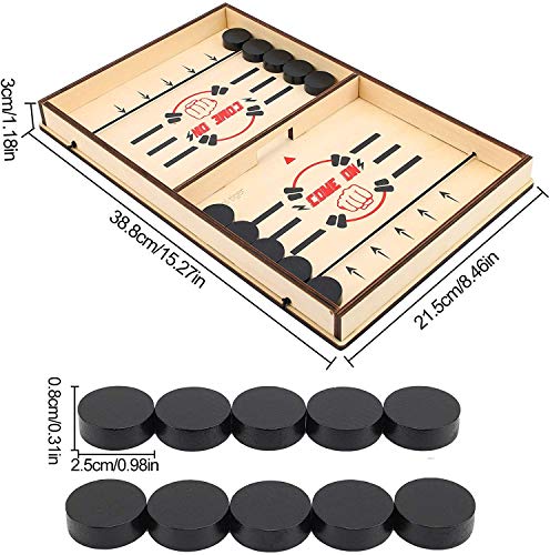 Colmanda Hockey de Madera Juguete de Tablero de Catapulta Juego de Mesa de Hockey Juego de Air Hockey Juego de Escritorio Interactivos Entre Padres e Hijos Actividades de Reunión Familiar (1)