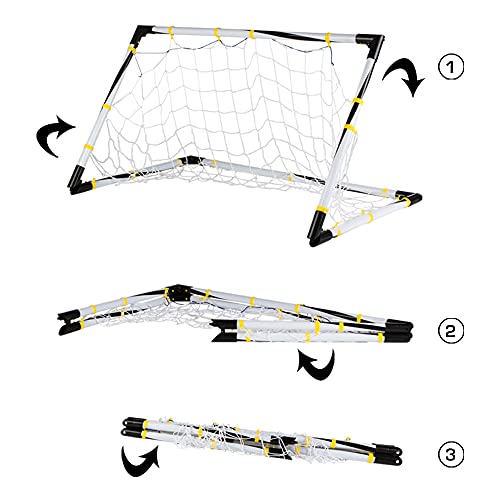 ColorBaby - Portería fútbol, Portería plegable, con balón, Ø10,5 cm, hinchador, Portería fútbol niños jardín, 100x70x70 cm, 4 piquetas, Juegos de exterior, CB Toys (43690)