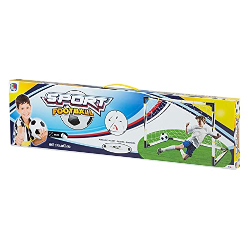 ColorBaby - Portería fútbol, Portería plegable, con balón, Ø10,5 cm, hinchador, Portería fútbol niños jardín, 100x70x70 cm, 4 piquetas, Juegos de exterior, CB Toys (43690)