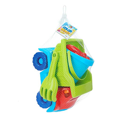 ColorBaby - Set playa Camión y cubo con accesorios, Color Beach (43505)