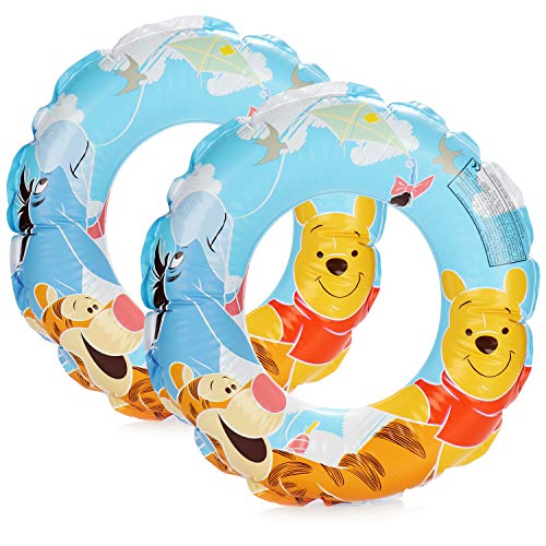 com-four® 2X Neumáticos de natación para divertirse Nadando - Anillo de natación con Motivos de los Personajes de Disney Winnie The Pooh, Tigger y I-Aah (02 Piezas - Ø 45cm Winnie The Pooh)