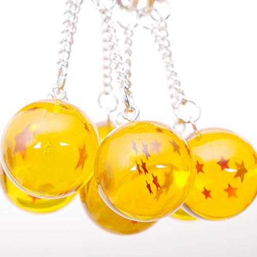 Congci Llavero de Cristal, Llavero de Bola de dragón, Adorno de Bola de dragón de Siete Estrellas, Llavero Colgante de Llavero de 7 Estrellas de Anime Goku de 2,7 cm