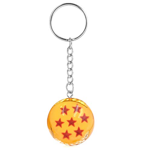 Congci Llavero de Cristal, Llavero de Bola de dragón, Adorno de Bola de dragón de Siete Estrellas, Llavero Colgante de Llavero de 7 Estrellas de Anime Goku de 2,7 cm