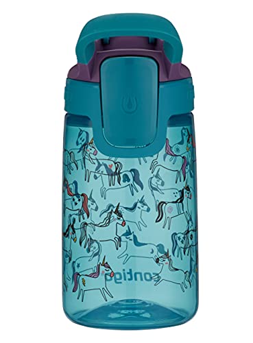 Contigo Gizmo Sip botella infantil libre de BPA, resistente, 100 % a prueba de derrames, uso intuitivo con botón, fácil de limpiar, óptimo para guardería, escuela, colegio, deportes, 420 ml