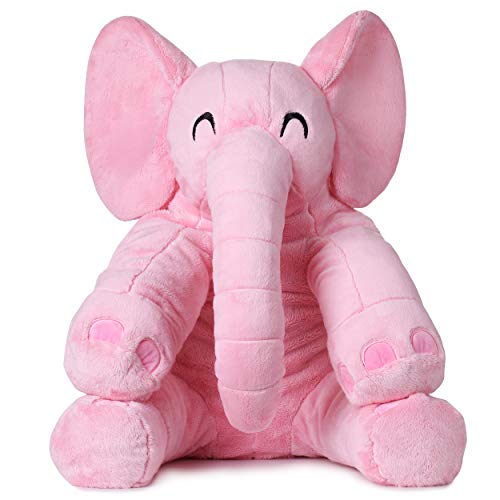 corimori® - Elefante Mara, Peluche XXL Grande de 60 cm para niños pequeños, Mullido y Suave, Calidad Suave, Color Rosa.