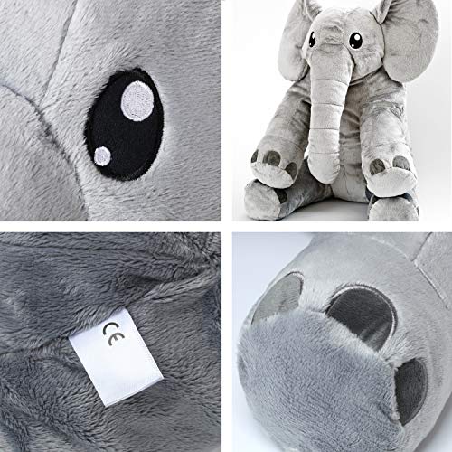 corimori- Nuru el Elefante (6+ Modelos) Animal de Peluche Juguete Bebés Niños, 60cm, Color Gris (1849)