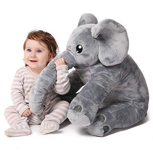 corimori- Nuru el Elefante (6+ Modelos) Animal de Peluche Juguete Bebés Niños, 60cm, Color Gris (1849)