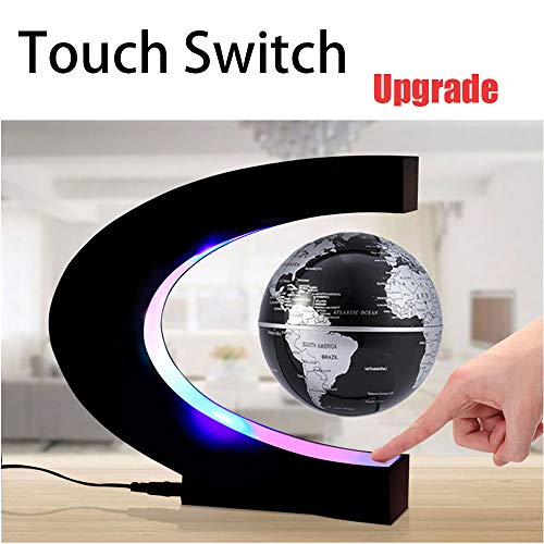 Coriver Globo flotante con luces LED Interruptor táctil Lámpara de globo magnético Formas C Levitación Globo del mundo Luz para decoración de escritorio Gadgets