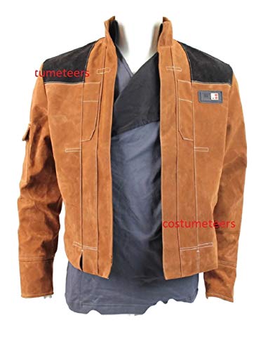 costumebase Star Wars Han Solo Story Premium Disfraz de chaqueta marrón de ante sintético (L)