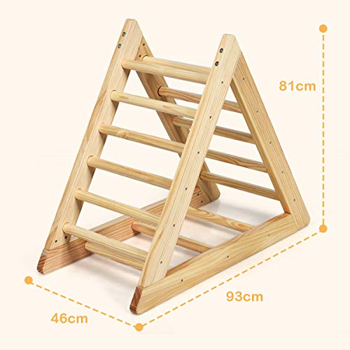 COSTWAY Triángulo de Escalonado de Madera Escalera de Juego para Niños Pequeños a Partir de 3 Años para Dormitorio Sala de Estar