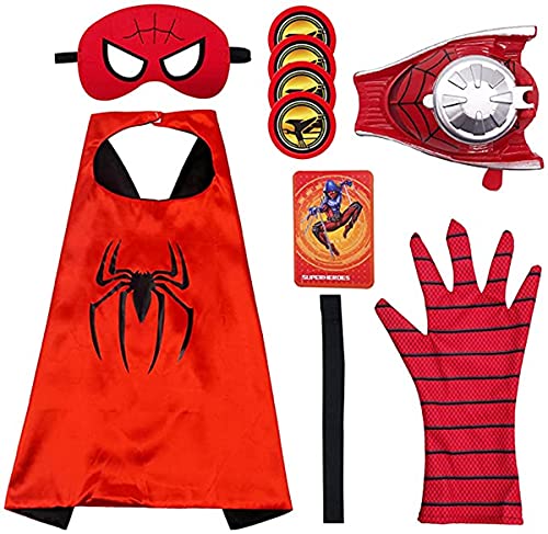 COXCAT Juguetes para Niños y Niñas Capes, Capa con Máscaras y Guantes Personaje para anime Cosplay - disfraces infantiles hallowen -Regalos para Cumpleaños Carnaval Fiesta (9pcs ) 