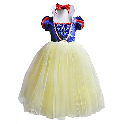 CQDY Vestido de Blancanieves, Disfraz de Princesa, Vestidos Elegantes, Disfraz de Hada, Disfraz de Cosplay, Vestido con Diadema