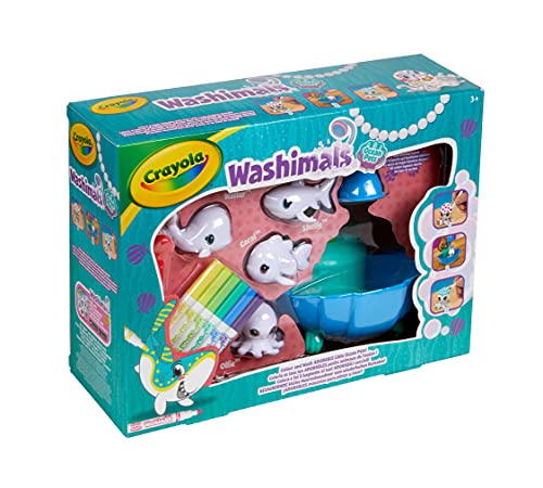 CRAYOLA- Washimals Ocean Pets Set Arrecife con 4 Animales Marinos para Decorar, lávalas y personalízalas Variados (919750.004)