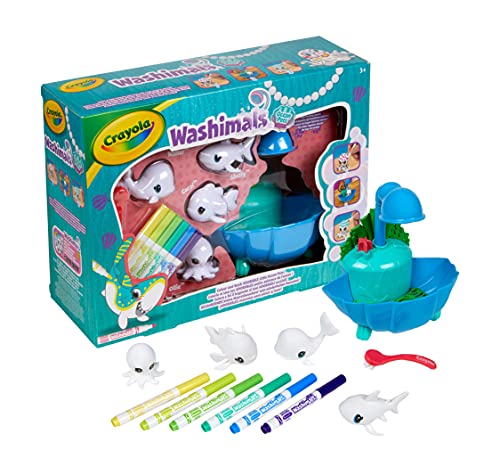 CRAYOLA- Washimals Ocean Pets Set Arrecife con 4 Animales Marinos para Decorar, lávalas y personalízalas Variados (919750.004)