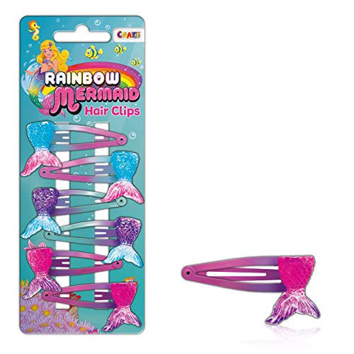 Craze - Rainbow Mermaid Hair Clip, Horquillas Para El Pelo Niña De Cola De Sirena, Ganchos Accesorios Niñas, 6 Tipos De Horquilla, Clips Diferentes Colores