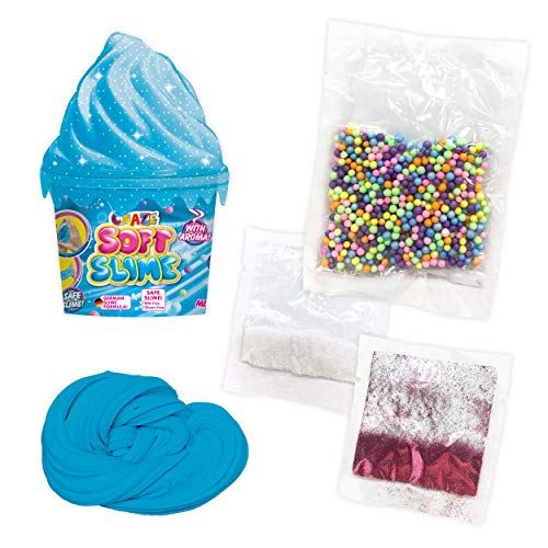 CRAZE Soft Slime 31063 - Juego de 3 Botes de plastilina aromática con Purpurina y esponjosa en Lata para Mezclar, Incluye Accesorios DIY, Multicolor