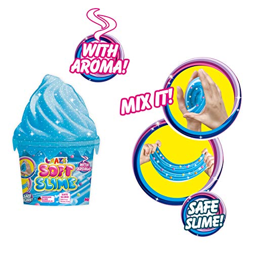 CRAZE Soft Slime 31063 - Juego de 3 Botes de plastilina aromática con Purpurina y esponjosa en Lata para Mezclar, Incluye Accesorios DIY, Multicolor