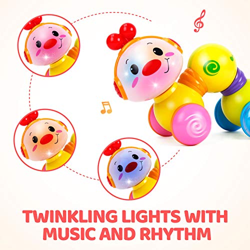 CubicFun Juguetes Bebe 6 Meses Juguetes Musicales para Bebes 1 año Oruga Juguetes para Gatear con la Luz del Flash Juguetes Educativos para Bebe 6 7 8 9 12 Meses