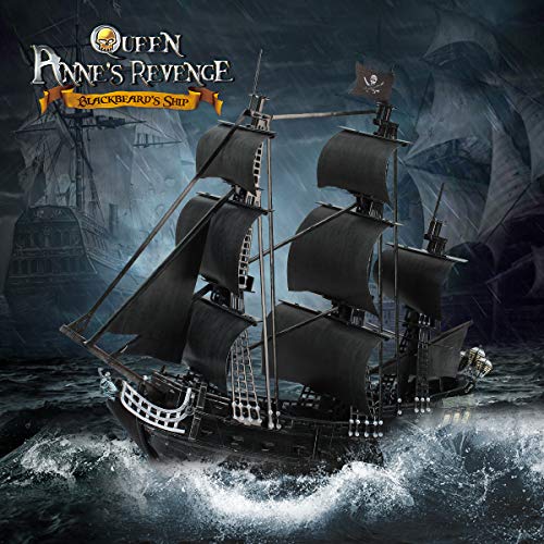 CubicFun Puzzle 3D Barco Maquetas para Adultos, Grande Queen Anne's Revenge, 328 Piezas