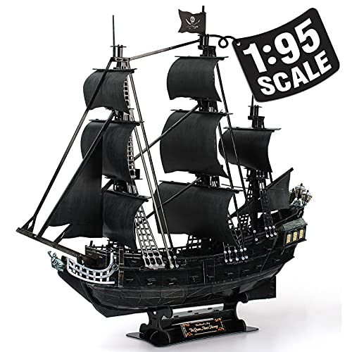 CubicFun Puzzle 3D Barco Maquetas para Adultos, Grande Queen Anne's Revenge, 328 Piezas