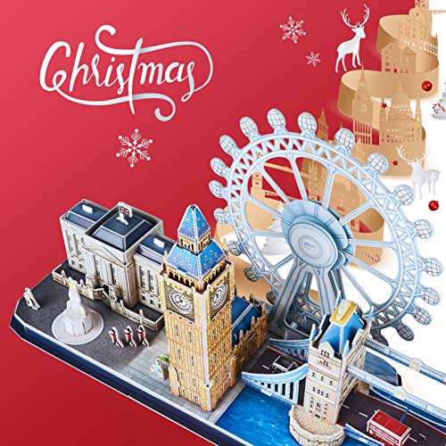 CubicFun Puzzle 3D Londres CityLine Rompecabezas 3D Juego de Modelos de Construcción Souvenir Regalo para Niños Adultos, 107 Piezas