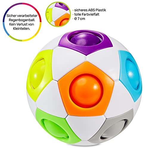 CUBIDI Bola con un diseño Similar al de un balón de fútbol, Juego de Habilidad, Rompecabezas 3D, Regalo de cumpleaños para Niños Arcoíris Pequeño