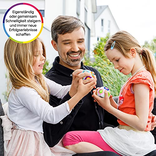 CUBIDI Bola con un diseño Similar al de un balón de fútbol, Juego de Habilidad, Rompecabezas 3D, Regalo de cumpleaños para Niños Arcoíris Pequeño