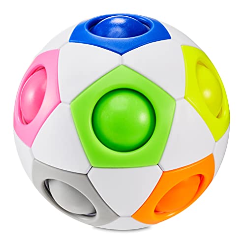 CUBIDI Bola con un diseño Similar al de un balón de fútbol, Juego de Habilidad, Rompecabezas 3D, Regalo de cumpleaños para Niños Arcoíris Pequeño