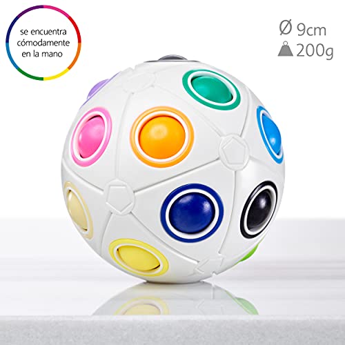 CUBIDI Bola Grande con Pelotas, Juego de Habilidad, emocionante Juego de Rompecabezas para Niños Arcoíris Pequeño