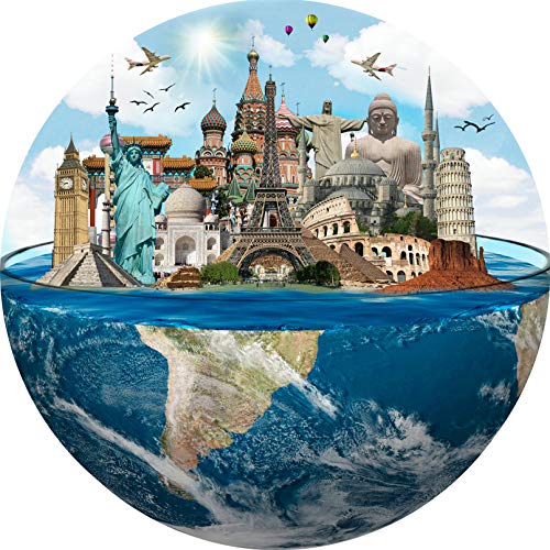 Cuteefun Puzzles para Adultos 1000 Piezas Puzzle Redondo Paisaje Puzzle Sitios del Patrimonio Mundial Puzzle para Niños Descompresión y Regalo