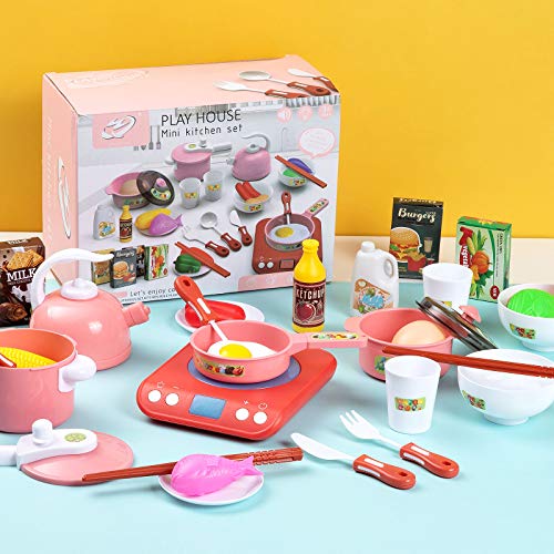 Czemo Juguetes de Cocina Set Utensilios de Cocina Culinario Mini Cocina de Juguete Incluye Múltiples Accesorios para Niños