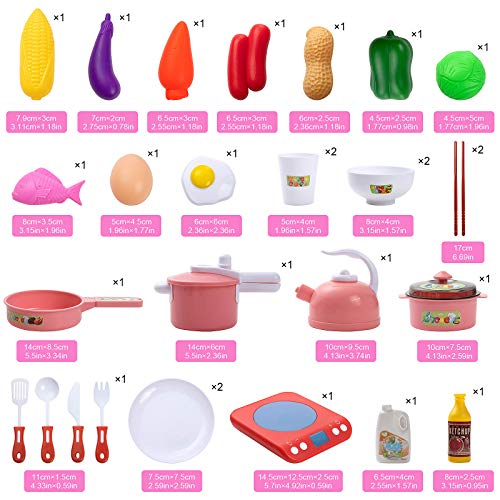 Czemo Juguetes de Cocina Set Utensilios de Cocina Culinario Mini Cocina de Juguete Incluye Múltiples Accesorios para Niños