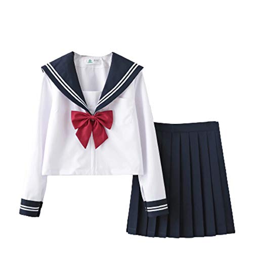 Daiwen Uniforme de Marinero Japonés Cosplay Uniforme de Marinero JK Traje de Escolar, Traje de Cosplay de Uniforme JK Traje de Marinero Cosplay para Mujeres Niñas