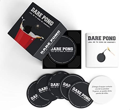 Dare Pong® - Una combinación de Beer Pong y de Prueba o Verdad. Juego para Beber ¡Novedad del 2021! Ideal para Fiestas, botellones, Festivales o como Regalo