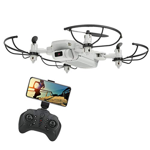 DAUERHAFT Juguete Educativo de Vuelo Estable RC Drone Quadcopter WiFi FPV con cámara de Alta definición para niños/Juguete para niños(White, 480P)