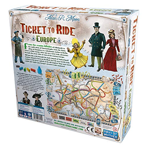 Days of Wonder Ticket to Ride Europe - Juego de mesa de estrategia sobre ferrocarriles (en inglés) - Idioma en Inglés