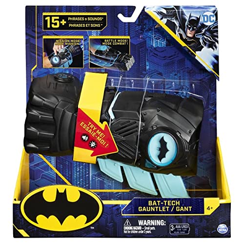 DC Comics Batman, guantelete Interactivo con más de 15 Frases y Sonidos, para niños de 4 años en adelante