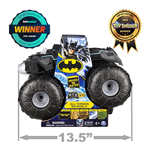 DC Comics Batman, vehículo de Control Remoto Batmobile para Todo Terreno, Juguetes de Batman Resistentes al Agua para niños de 4 años en adelante