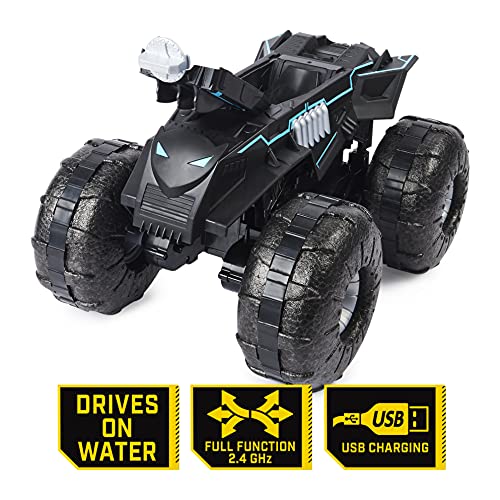 DC Comics Batman, vehículo de Control Remoto Batmobile para Todo Terreno, Juguetes de Batman Resistentes al Agua para niños de 4 años en adelante