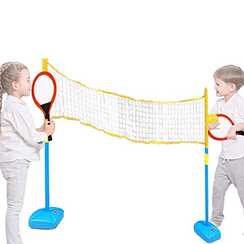 deAO Deportes 5 en 1 Conjunto para Tenis, Bádminton y Squash Set Juegos de Deporte Infantil Incluye Raquetas, Pelotas y Red