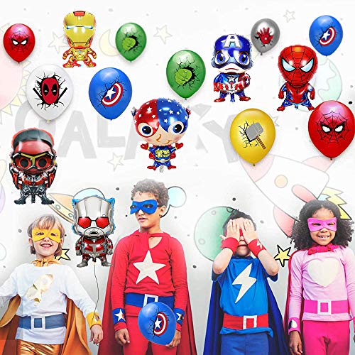 Decoracion Cumpleaños Superheroes Globos de Superhéroe Feliz Cumpleaños del Pancarta Superheroes Adornos de Pastel Superhéroe Marvel Cumpleaños Decoracion