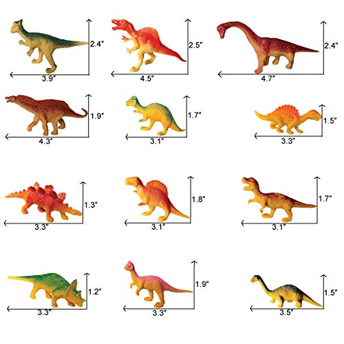 Decoración para tartas, OrgMemory dinosaurios árboles con bases, juguetes de dinosaurios, suministros de diorama para proyectos o decoración de pasteles (12 piezas de dinosaurios y árboles)