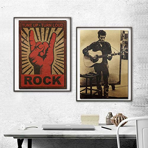 Decoraciones caseras, Vintage Kraft Poster Rock Stars Style Guns N Roses Vinilos Decorativos Music Rock Poster Retro Kraft Paper 51.5 * 36Cm Decoración de Pared Festival